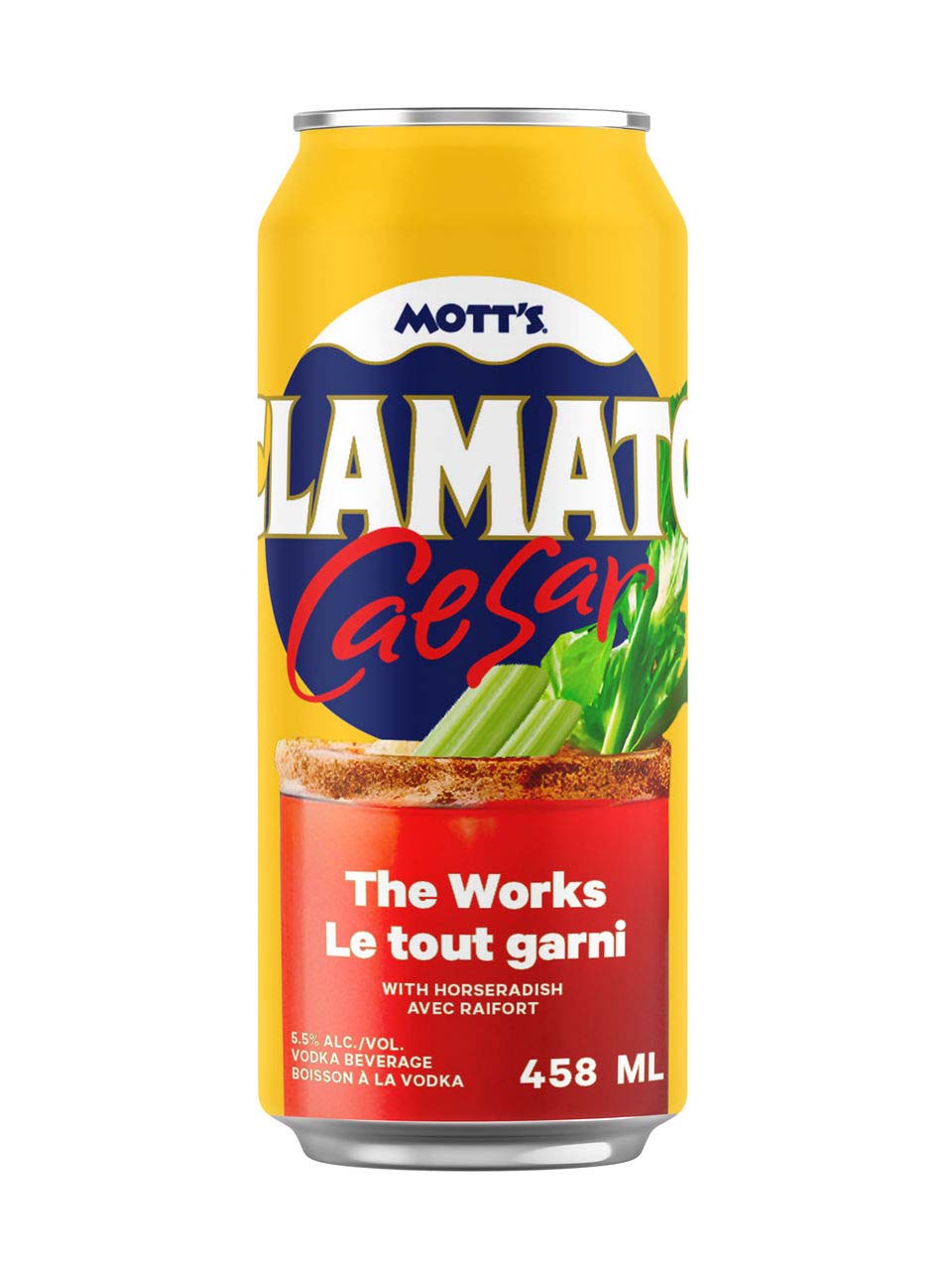 MOTT'S CLAMATO - 1C MOTTS CLAMATO THE WORKS CAESAR - 458ML